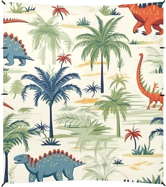 ALAZA Dinosaurs Dinos Palms Beach Tent Sun Shelter Portable Canopy Sunshade for Outdoor Camping Picnics Backyard Fun 10x9 ft