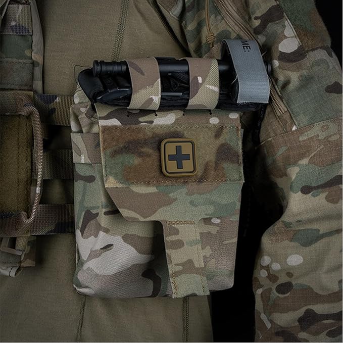 Small Tactical First Aid Pouch Lightweight Medical Kit Bag for MOLLE Straps Compact Organizer for Chest Rigs Battle Belts Hiking Packs