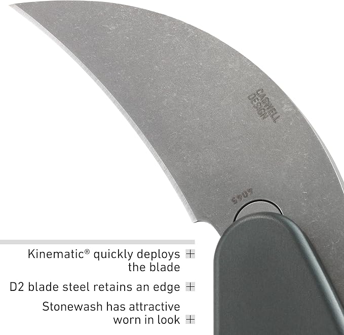 CRKT Provoke Compact: Kinematic EDC Folding Pocket Knife Morphing Karambit D2 Plain Edge Blade Aluminum Pocket Clip 4045