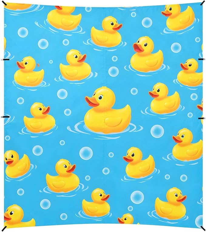 ALAZA Duck Bubbles Pattern Beach Tent Sun Shelter Portable Canopy Sunshade for Outdoor Camping Picnics Backyard Fun 10x9 ft