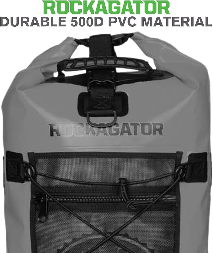 Rockagator Kanarra 90L Waterproof Backpack for Camping Hiking Mountaineering Backpacking Hunting Fishing Canoeing Outdoor Activities The Wet Outdoors - Large Capacity Roll Top Closure Gray