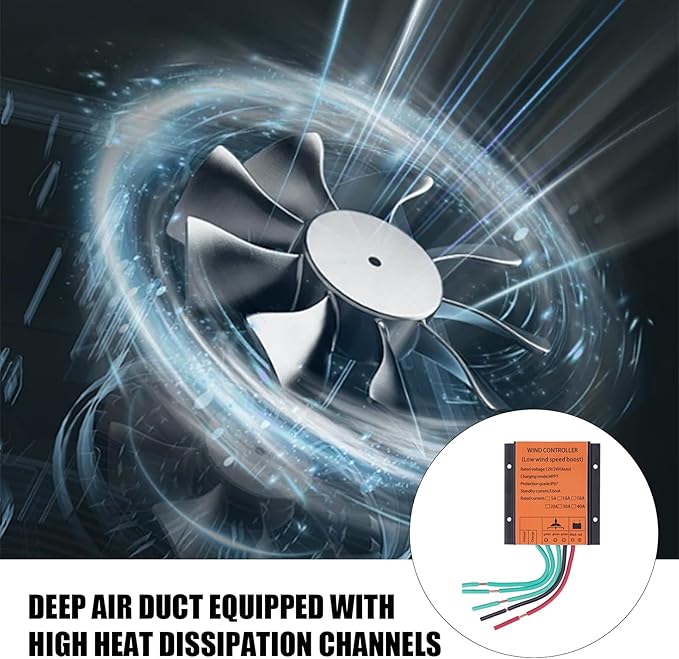 Wind Turbine Generator 12V/24V Wind Turbine Charge Controller IP67 MPPT Wind Turbine 16A 300W-1000W Step up Wind Battery Controller
