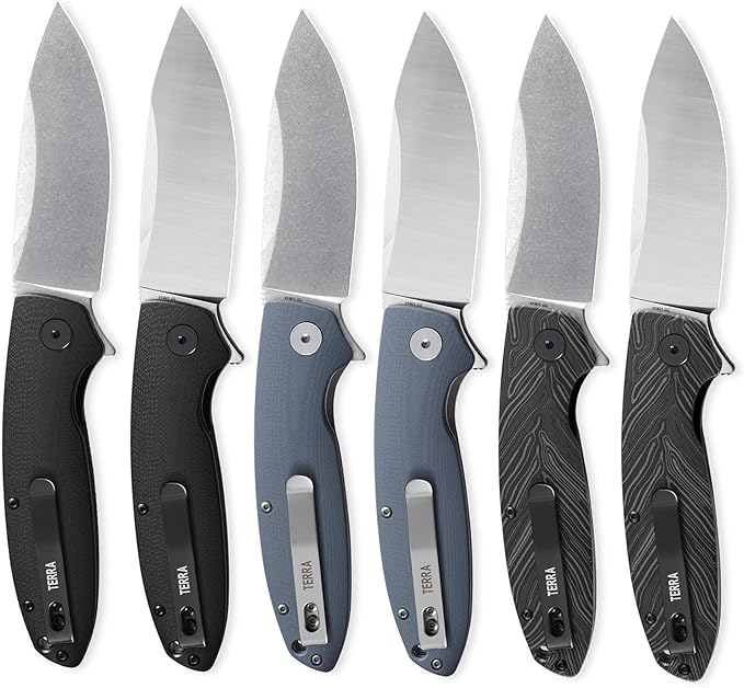 Petrified fish PFB01 Terra3.54 D2 Steel Blade G10 Handle Flipper Liner lock Folding knife (Black G10 Stonewashed)