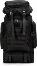 80L Camping Hiking BackpackMolle Military Tactical Rucksack BackpackWaterproof Lightweight Hiking Backpack for Outdoor (Black 80L)
