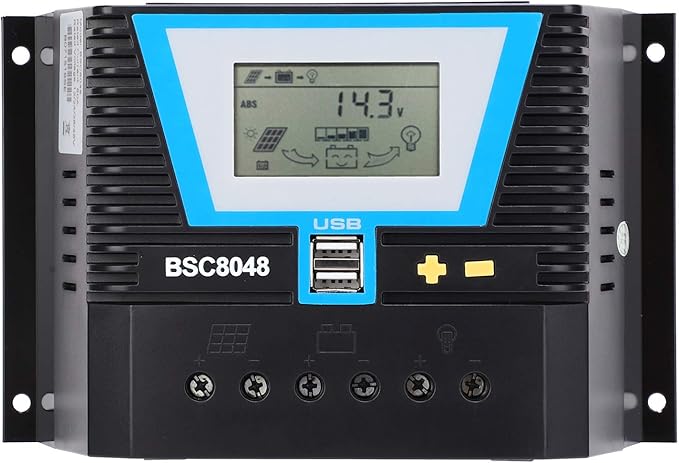 Fydun BSC8048 Solar Controller  for Variety Batteries 80A 12V 24V 36V 48V Energy Controllers Charging Control Parameter LCD Display Panel Regulator