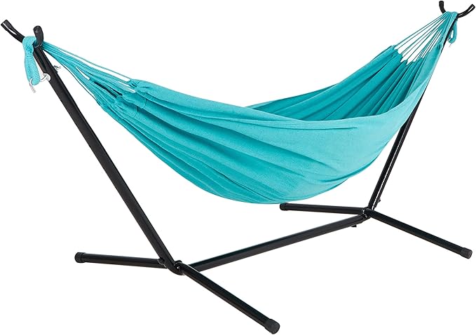 Bliss Hammocks 60 Wide Hammock &amp Built-in Stand w/Carrying Case &amp Hanging Hardware Indoor Outdoor Poolside Patio Backyard Heavy Duty Strong &amp Durable 400 Lbs Capacity (BHST-401-T)