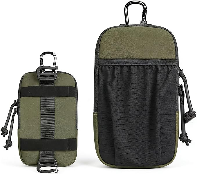Cell Phone Pouch for Belt - Universal EDC Waist Bag with Secure Zipper Closure Tactical Molle Loop Belt Holder