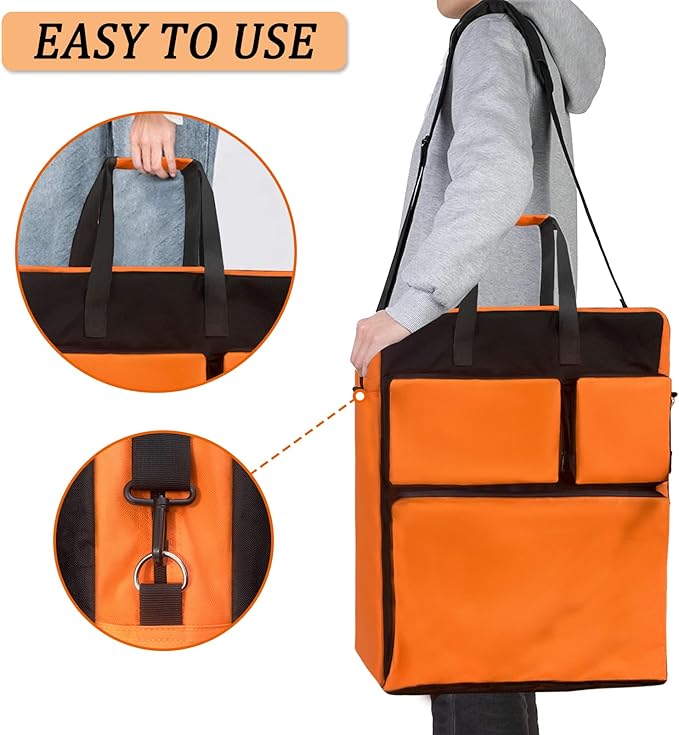 Padded Utility Solar Panel Bagfor Jackery 100 watt Solar PanelDouble Layer Design Can Hold 2 Battery PanelsOrange