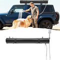 7.93Gal Camping Shower Water Tank RV Portable Showers Tank 140℉ Max.Temp Roof-Mounted Sun's Rays Heat Water PVC Chromium Plating Showers w/Shower-Head 5.58foot Water Hose for Beach Travel