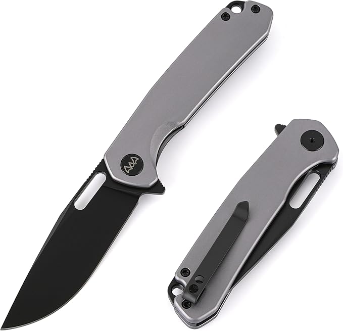 Folding Knife 3.3 Pocket Knife Premium 14C28N Blade Aluminum Handle Design with Pocket Clip for Men Women EDC Knife for Camping Hunting Hiking and Survival