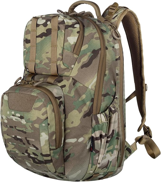 BOMTURN Military Tactical Backpack Small Army Molle Bag 2 Day Assault Pack 25L with Bottle Holders