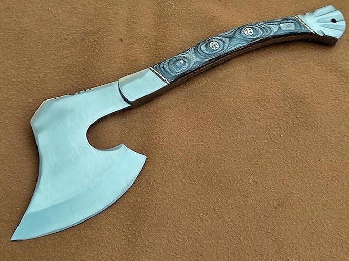 Custom Hand Craft Tactical Tomahawk Axe Sharp Edge Viking Bearded Camping Handmade Axe D2 Steel Hunting Axe