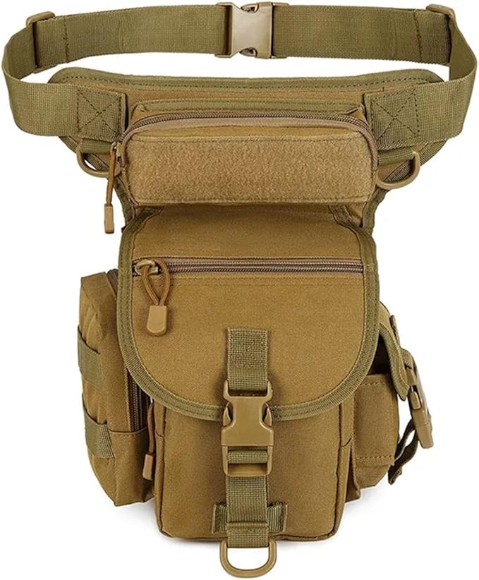 Tactical Drop Leg Bag Tool Fanny Thigh Pack Leg Rig Military Motorcycle Camera Utility Pouch(Tan)