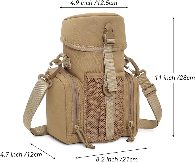 Large Tactical Molle Water Bottles Bag Pouch with Strap Water Bottle Carrier Bag Molle Tactical Pouches for Backpack