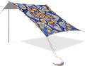 Mexican Ceramic Tile Beach Tent Sun Shelter Set UPF50+ UV Protection 10.5 x 9.19 FT Camping Shade Canopy with Sandbags Sand Anchors Carrying Bag and Others