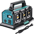2-in-1 Portable Inverter Charger 1200W Pure Sine Wave Inverter &amp 6A Rapid Charger for Makita 18V Battery 6-Port DC to AC 120V Converter 3 USB-A + 3 USB-C 300lm LED Light for RV Camp Off-Grid