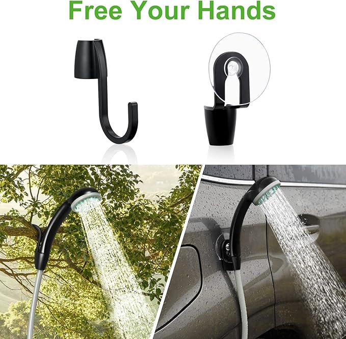 KEDSUM Portable Shower Portable Camp Shower Pump with Rechargeable Battery Portable Shower for Camping Portable Outdoor Shower Head for Camping Hiking Traveling(+ Handheld Sprayer)