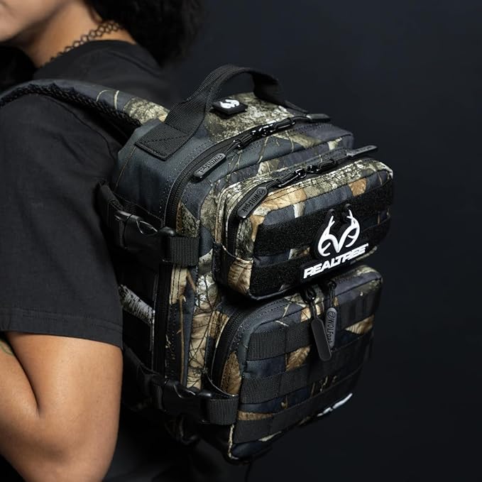 WOLFpak 9L Tactical Sling Bag |Concealed Carry CCW Backpack | Military Crossbody EDC Daypack Molle Chest Shoulder Pack for Hiking Travel Work | (Realtree Edge Black)
