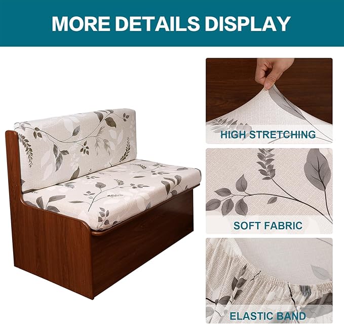 KRFOONN RV Dinette Cushion Covers Stretch Camper Cushions Cover Replacement Couch Cushion Slipcovers Washable Loveseat Slipcovers for Travel Trailer Couch Includes 2 Backrest Cover &amp 2 Bench Cover