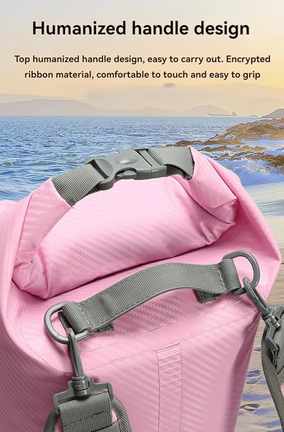 Handheld Bucket Bag Carbon Fiber Waterproof Sack for Beach Rafting Swimming Outdoor Backpacking Adventure Gear (20 L(5.3 gal))