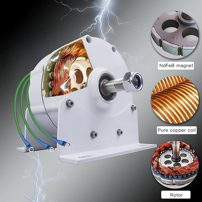 12000W low rpm permanent magnet generator 3 Phase Gearless Permanent Magnet AC Alternator Water Wind Turbine Generator With RectifierWind turbine with rectifier (120 Volts)