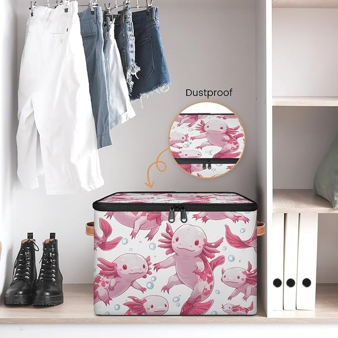 Ocean Storage Bins with Zipper Lids for Bedroom Kitchen Bathroom Storage Basket Foldable Toy Cube Storage Organizer for Kid Teen Women Men