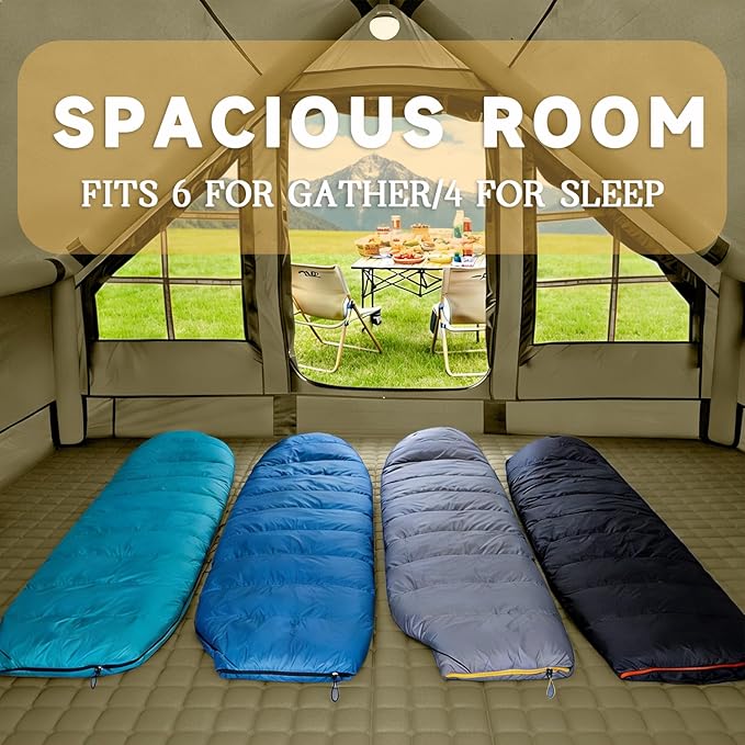 Inflatable Tents for CampingEasy Blow Up Tent with Hand Pump4 Seasons Waterproof Air Inflatable Camping Tent House for Family Weekend Camping