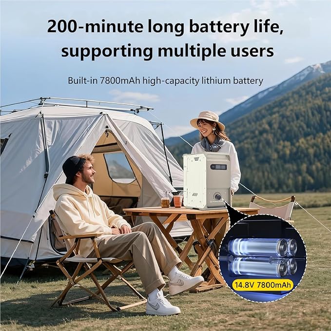 Portable Camping Shower - 3-Second Instant Water Heater 200-Minute Long Battery Life 30W Reverse Charging Suitable for All Seasons RVs Hunting and Long-Distance Trips (Smart Control S2)