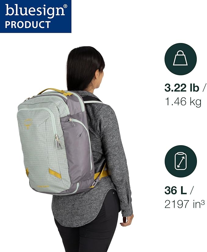 Osprey Transporter 36L Travel Pack - Carry On Backpack with Laptop Sleeve - High Storage Weekender Bag Glow Dew
