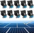 Anbte 10pcs Adjustable Solar Panel End Clamp for Unistrut 30-50mm Aluminum Solar Panel Mounting Brackets with Nuts Bolts and Wrench for Metal Roof Tin Roof Flat Roof Sheet Roof RV Black