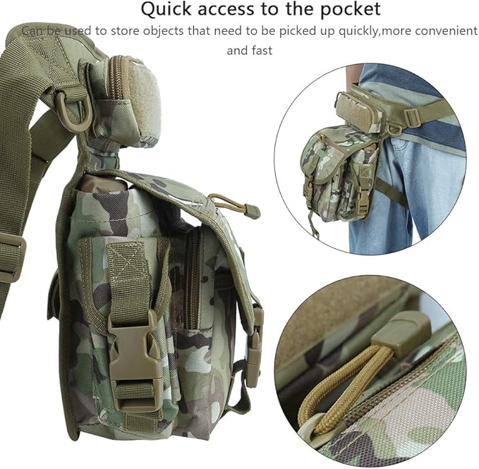 Ox Cloth Drop Leg Bag Tactical Photography Pouch with Quick Access Multifunctional Sports Leg Pack for Outdoor Activities Durable Drop Leg Bag with Adjustable Strap (CP (spot) One Size)