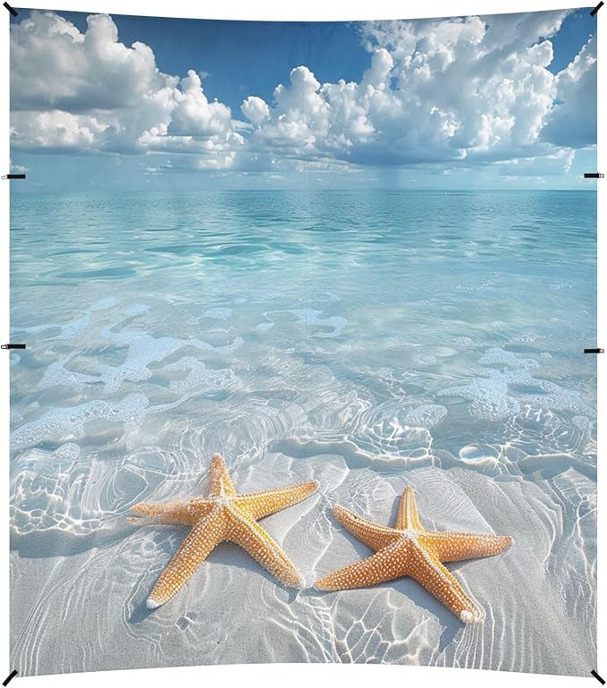 ALAZA Starfish on The Beach Water Beach Tent Sun Shelter Portable Canopy Sunshade for Outdoor Camping Picnics Backyard Fun 10x9 ft