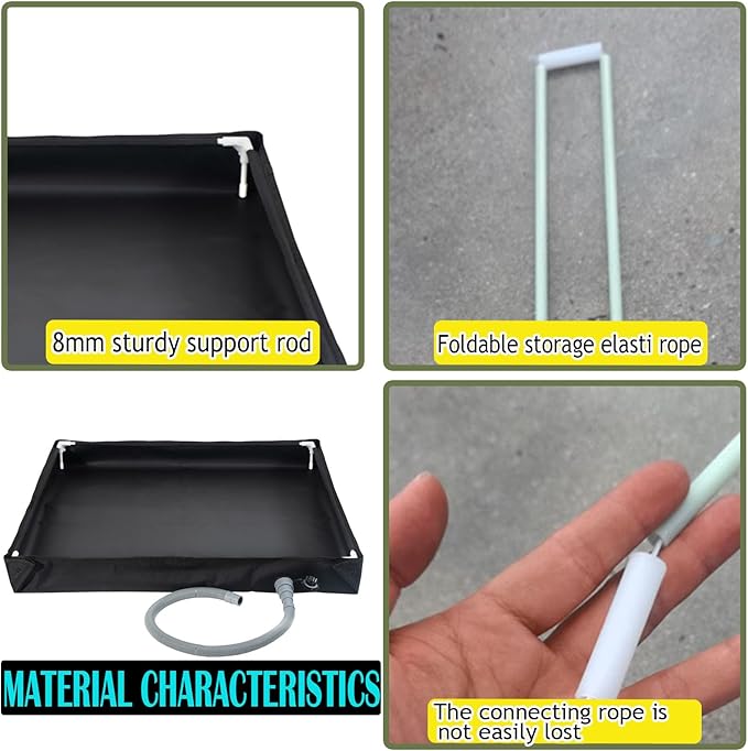 Portable Shower Pan Foldable Outdoor Shower Floor with Drain &amp Storage Bag RV Shower Pan Camping Shower Base for Outdoor Indoor Camping Beach Pet Bath