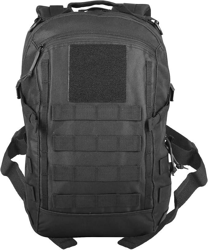 Small Tactical Backpack 12L Molle Bag Rucksack Army Daypack Military Daypack for OutdoorHiking (Black)