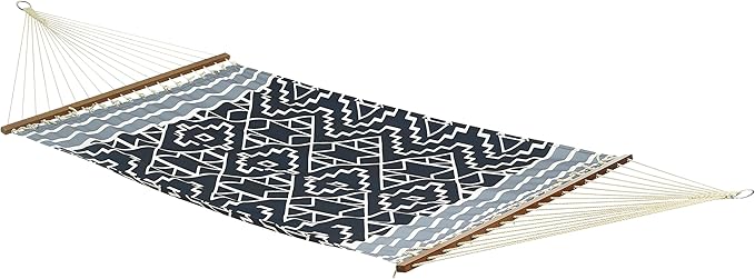 Fab Habitat Tribal Recycled Polyester Hammock - Kilimanjaro - Black - Indoor/Outdoor Quick Dry 2 Person 460 lbs Capacity - Patio Poolside Backyard Garden Beach Balcony - 12-14 ft Adjustable