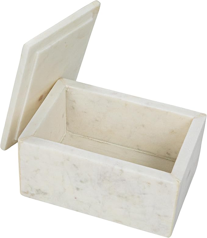 Bloomingville Marble Box Storage Container with Lid White