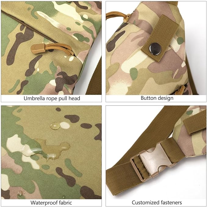 Outdoor Tactical Bag Backpack Military Sport Bag Pack Sling Shoulder Backpack Tactical Bag for Every Day Carry (Jungle Digital)
