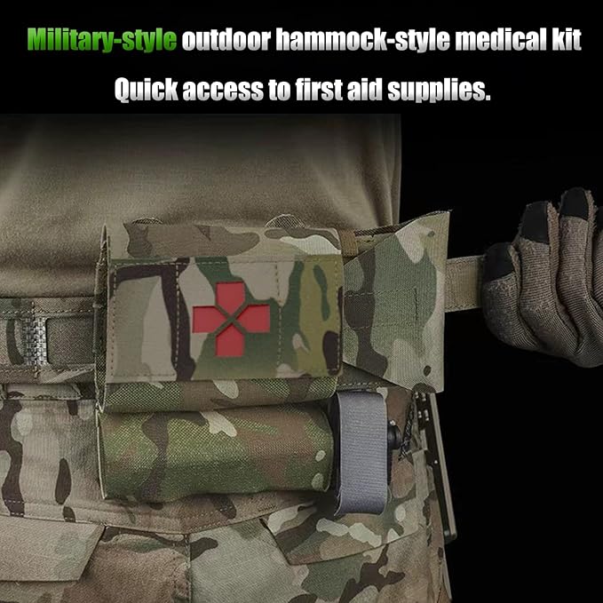 Mini IFAK Med Pouch Rapid Deploy MOLLE Medical First Aid Kit Micro Trauma Pouch Compatible with Vest Backpack Belts