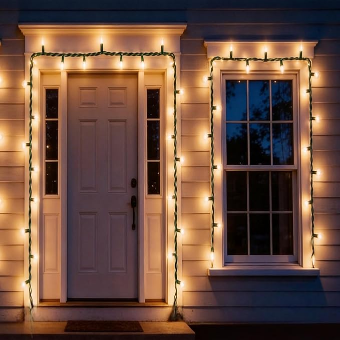 150 LED Warm White Christmas Lights UL Certified 22# Green Wire 50 Ft Commercial Grade Decorative Lighting String for Indoor and Outdoor Use.