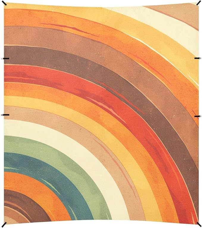 Brown Tie-dye Background Rainbow Colors Tie-dye Pattern Stable Beach Tent UPF50 Easy Setup Large Portable Sun Shelter with Sandbags and Shovel for Camping Picnics Backyard &amp Fishing