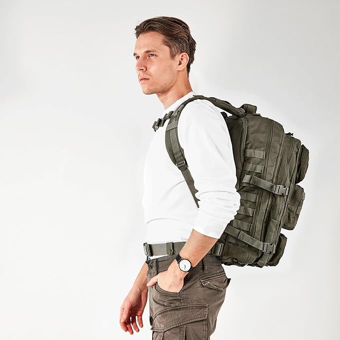Falko Tactical Backpack for Men and Women 50L Backpack 2.4x Stronger Large Military Molle Rucksack Bugout Backpack Outdoors