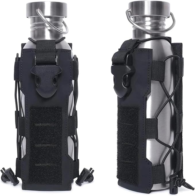 Laser Cut Design Molle Adjustable Water Bottle Holder Outdoor Sport Tactical Bottle Pouch for Backpack Belt Molle Radio Pouch