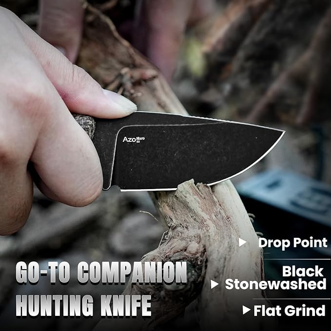 Kizer Hare Fixed Blade Knife with Sheath 3.14 D2 Steel Blade EDC Hunting Knife with Burlap Micarta and Black G10 Handle Small Survival Knives Outdoor Camping Knives for Men Women 1077M3