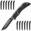 OUTDOOR EDGE 3.5 RazorLite EDC Pocket Knife (Obsidian Black) with Replaceable Blades and Clip Perfect Carry Knive for Camping Hunting and Survival Includes 12 Black Steel Drop Point Blades