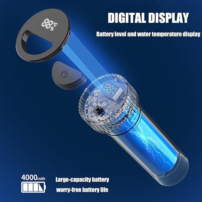 Portable shower camping shower outdoor shower with digital temperature display equipped with removable large capacity rechargeable batterySuitable for camping pet bathing