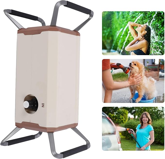 FTVOGUE Camping Shower Pump Portable Rechargeable 12000mAh IPX7 Water Proof Multiple Spray Modes Outdoor Camp Shower with Accessories (US regulations)