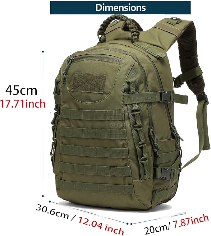 38L Nylon Waterproof Trekking Fishing Hunting Bag Backpack Outdoor Military Rucksacks Tactical Sports Camping Hiking (Green)