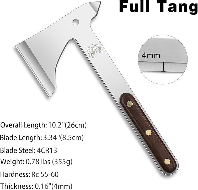 Throwing Axes 3 Pack Set 10.2 Throwing Axes and Tomahawks Full Tang Stainless Steel with Woodle Handle and Nylon Sheaths Perfect for Axe Throwing Game Competition and Recreation