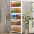 UAMFURI Extra Large Stackable Storage Bins with Lids &amp Wheels 600QT-120QT/30GAL*5Pack Foldable Collapsible Closet Organizers Storage Cabinet with Doors for Bedroom Dorm