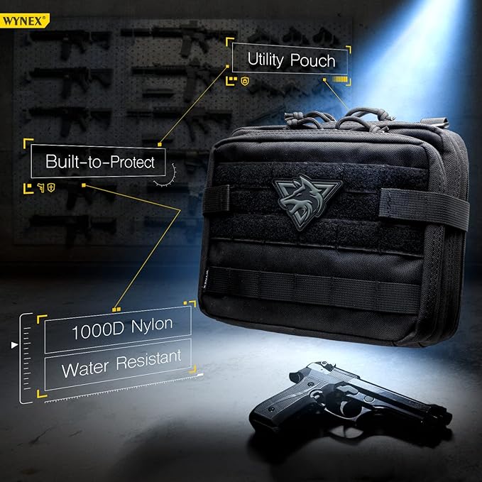 WYNEX Tactical Chest Rig Pack for Men Running Chest Bag with Front Loop Airsoft Recon Chest Rigs for Hunting Outdoor EDC WYNEX Tactical Large Admin Pouch of Double Layer Design Molle EDC Pouch